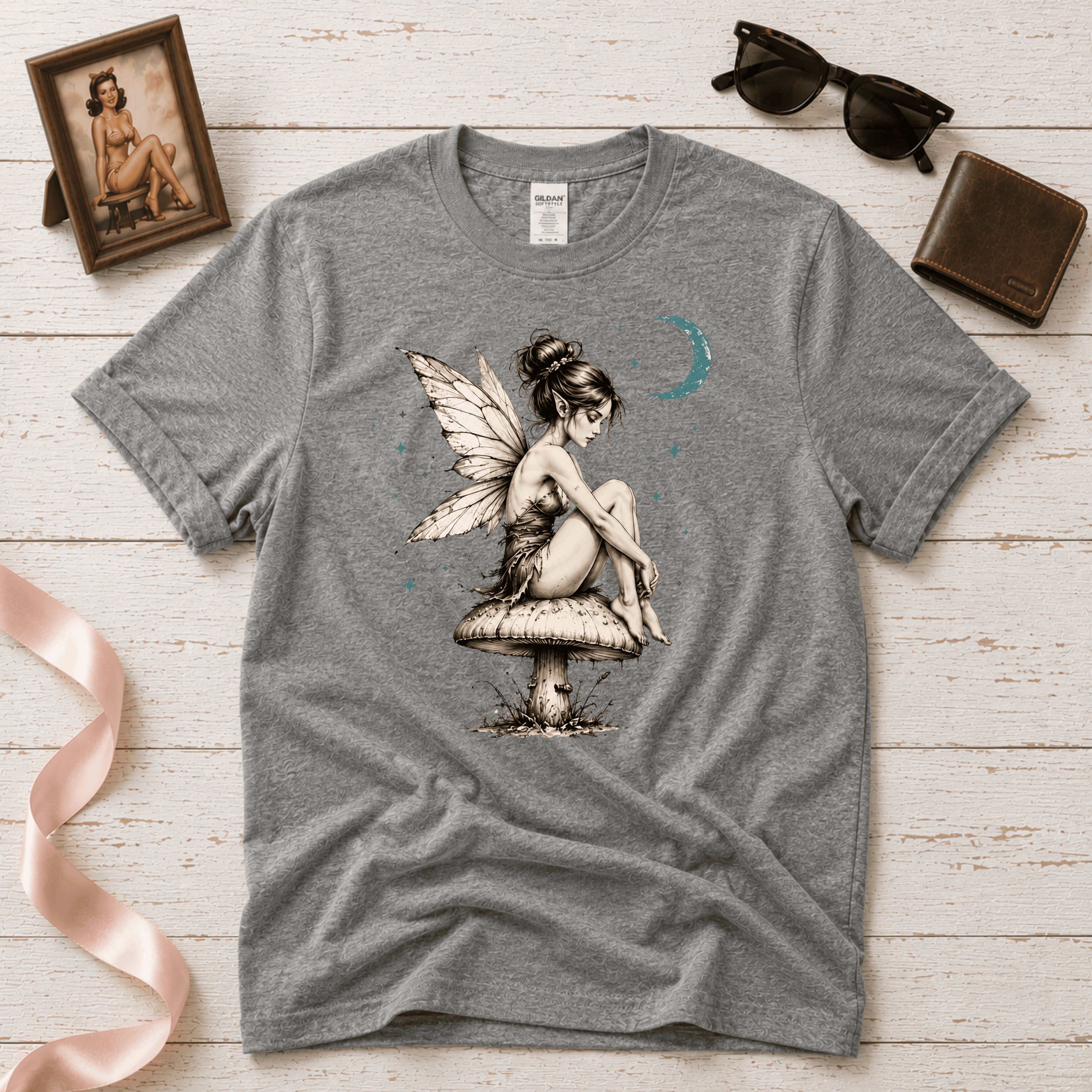 Mushroom Fairy | Vintage Fairy Graphic T-Shirt