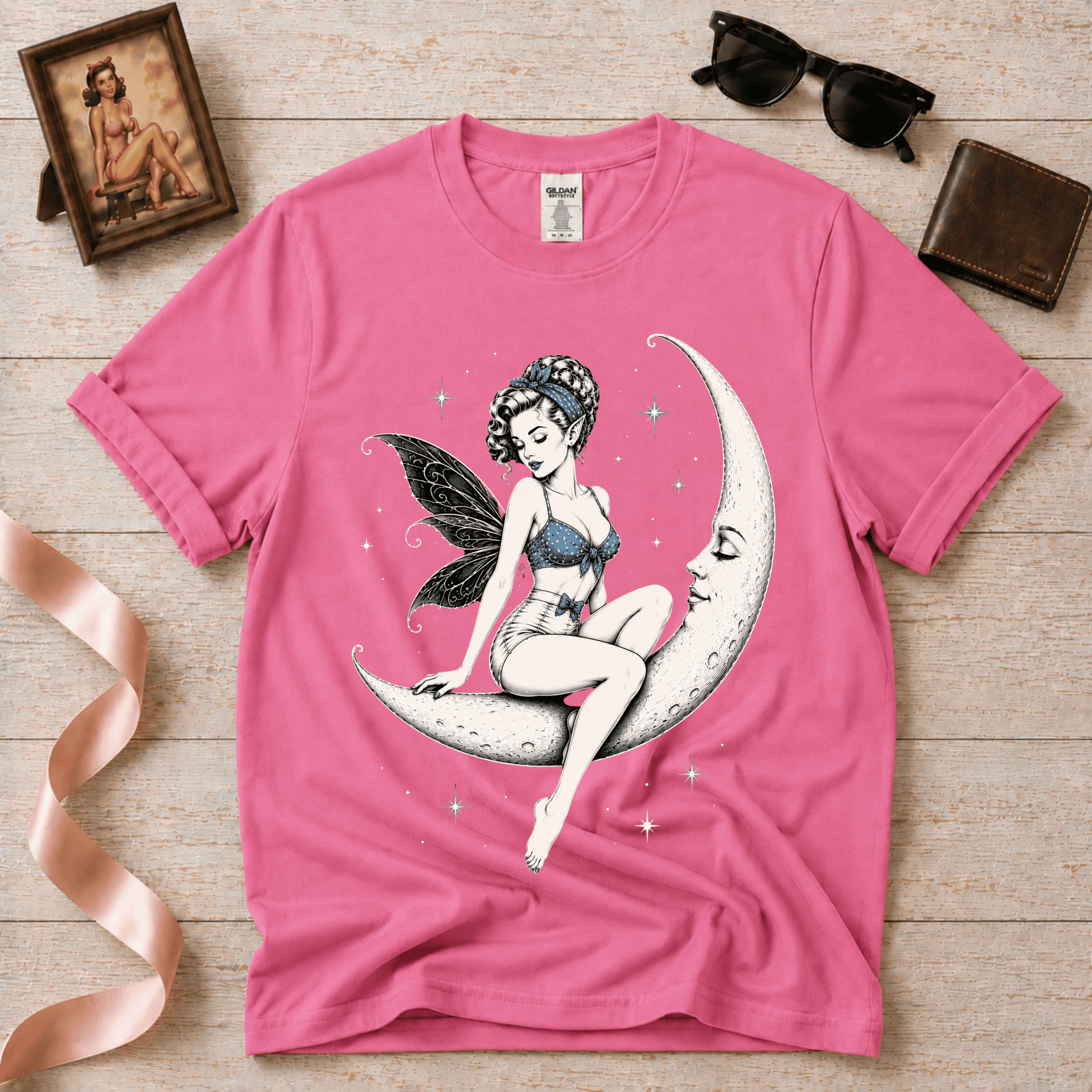Moonlight Fairy in Blue Bikini | Vintage Fairy Graphic T-Shirt