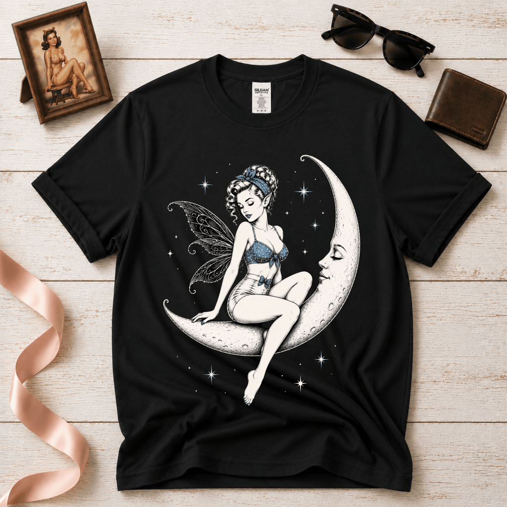 Moonlight Fairy in Blue Bikini | Vintage Fairy Graphic T-Shirt