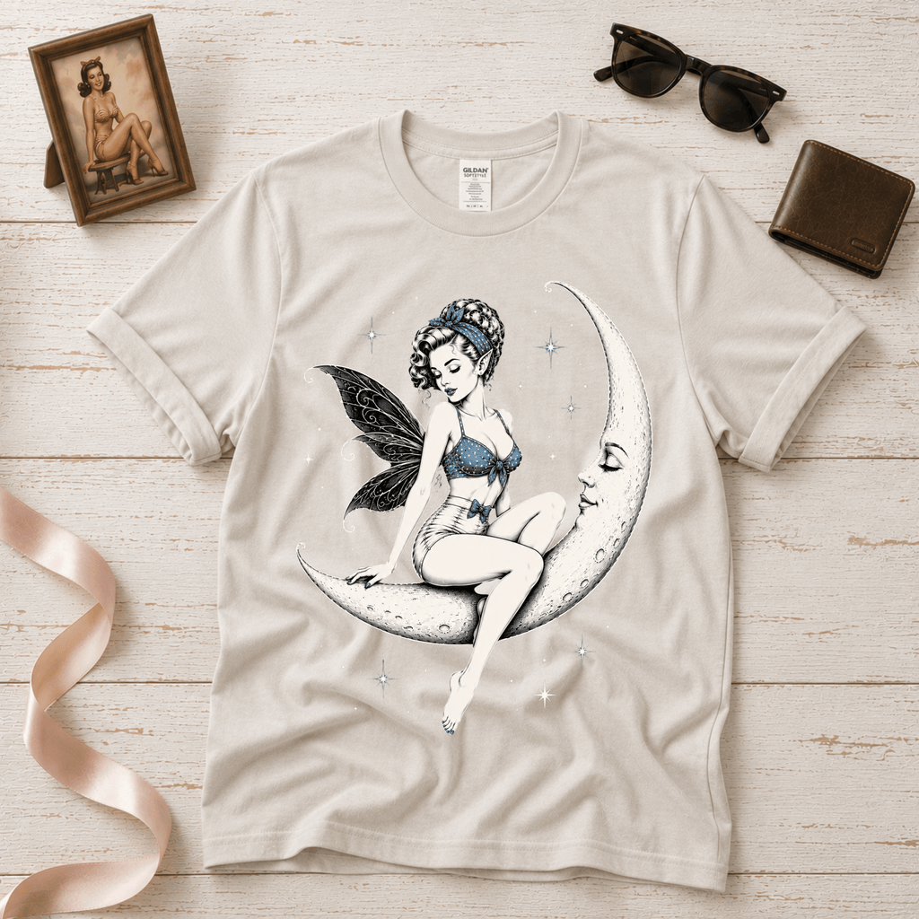 Moonlight Fairy in Blue Bikini | Vintage Fairy Graphic T-Shirt
