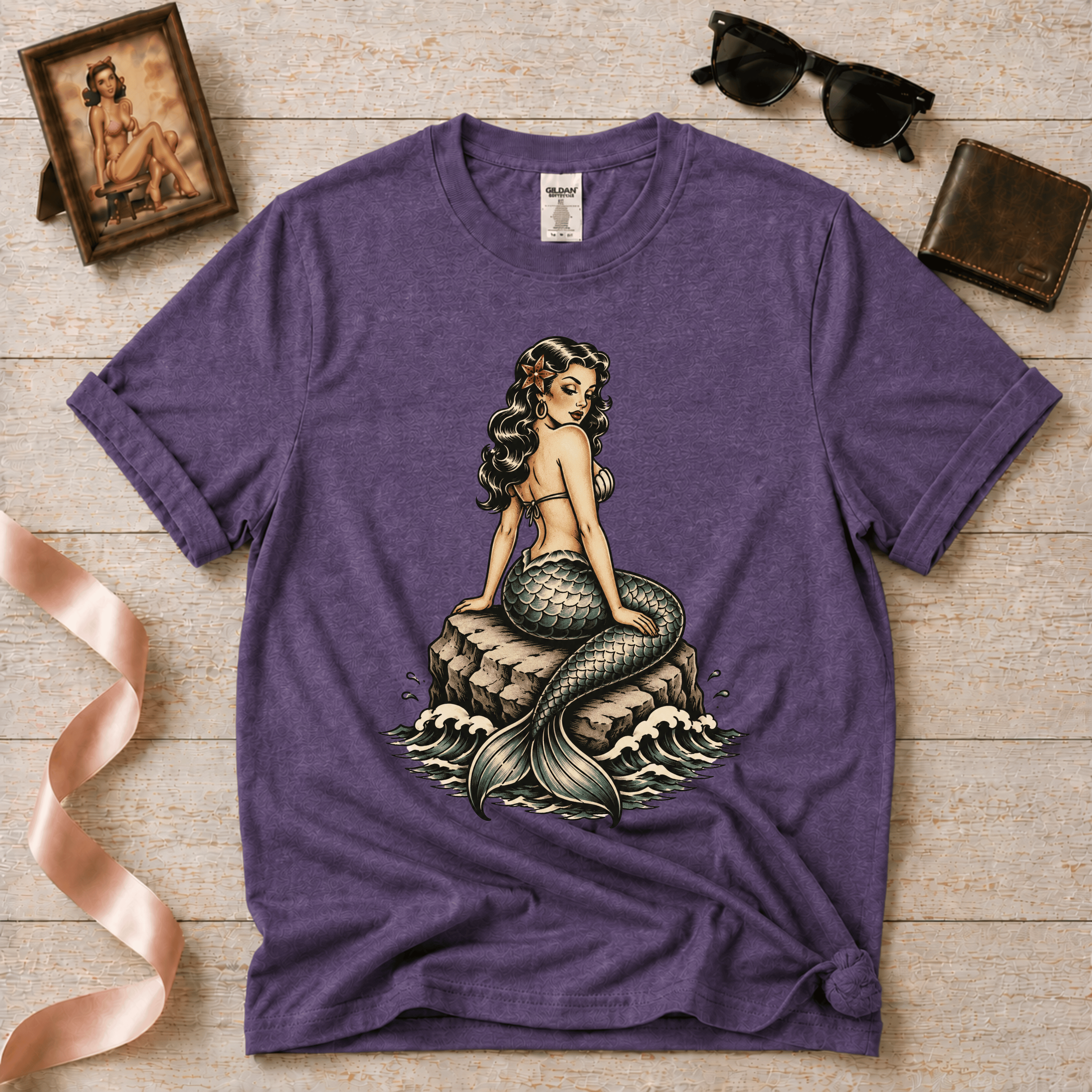 Mermaid Tattoo | Vintage Pinup Graphic T-Shirt