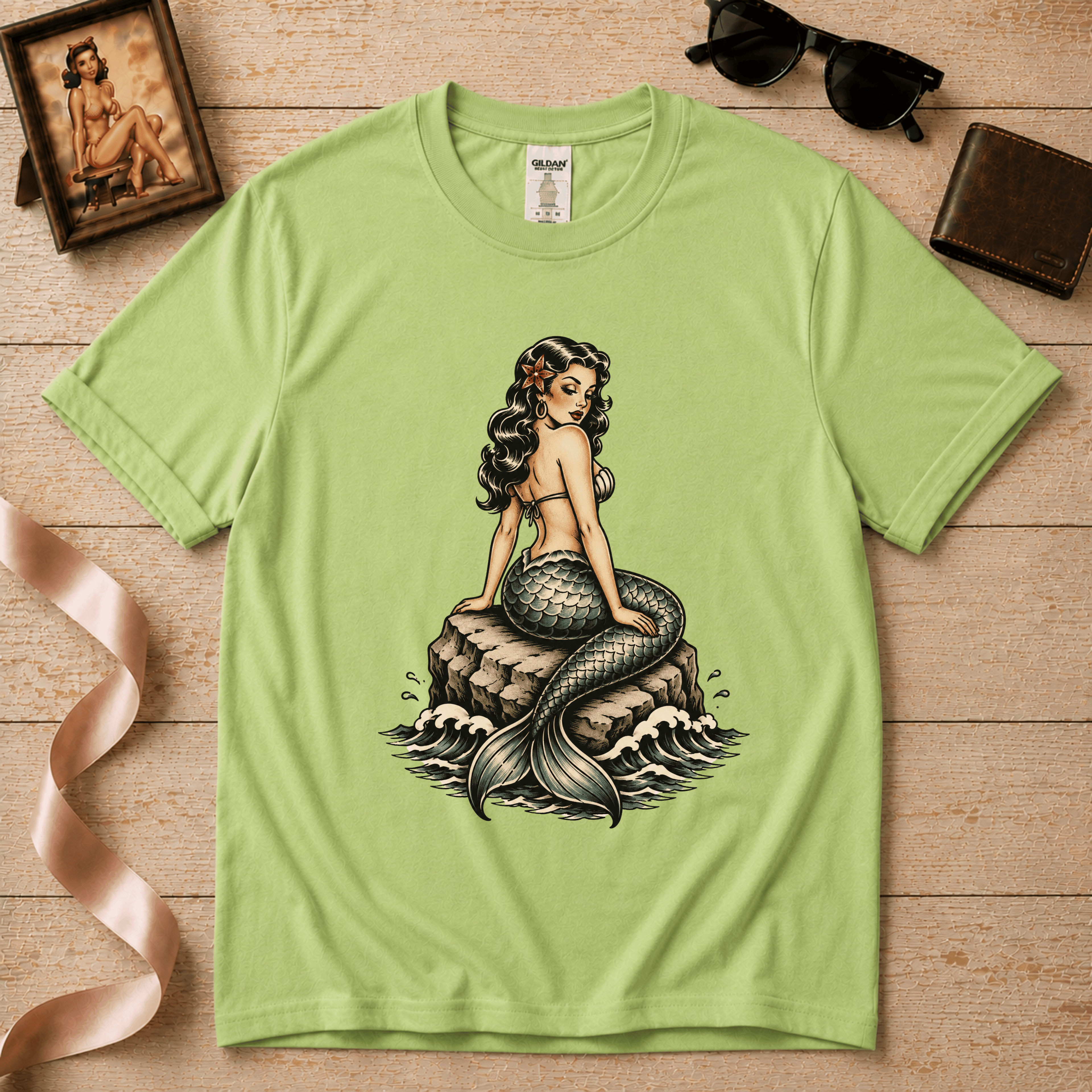Mermaid Tattoo | Vintage Pinup Graphic T-Shirt
