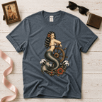 Mermaid With Ship Wheel | Vintage Tattoo Graphic T-Shirt