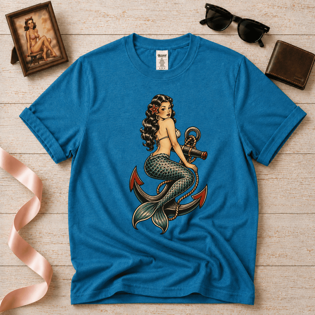 Mermaid Anchor | Vintage Mermaid Tattoo T-Shirt
