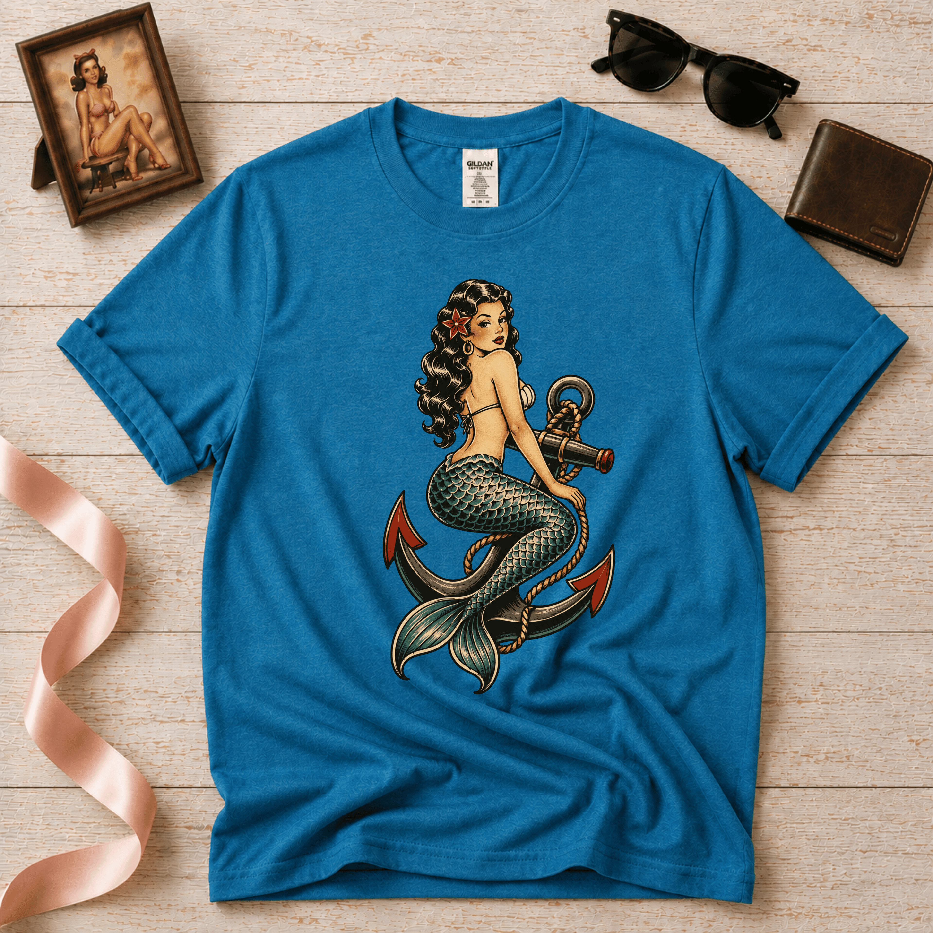 Mermaid Anchor | Vintage Mermaid Tattoo T-Shirt