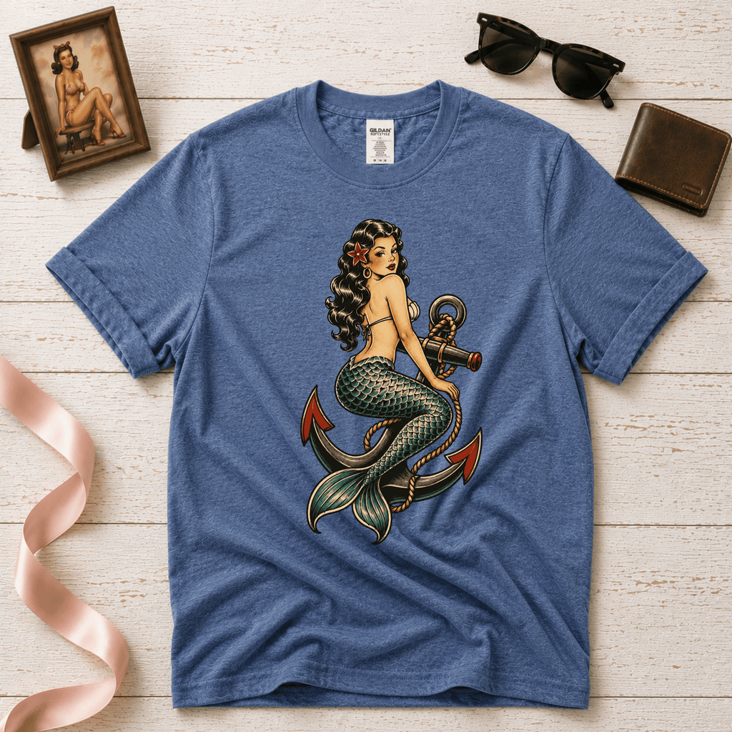 Mermaid Anchor | Vintage Mermaid Tattoo T-Shirt