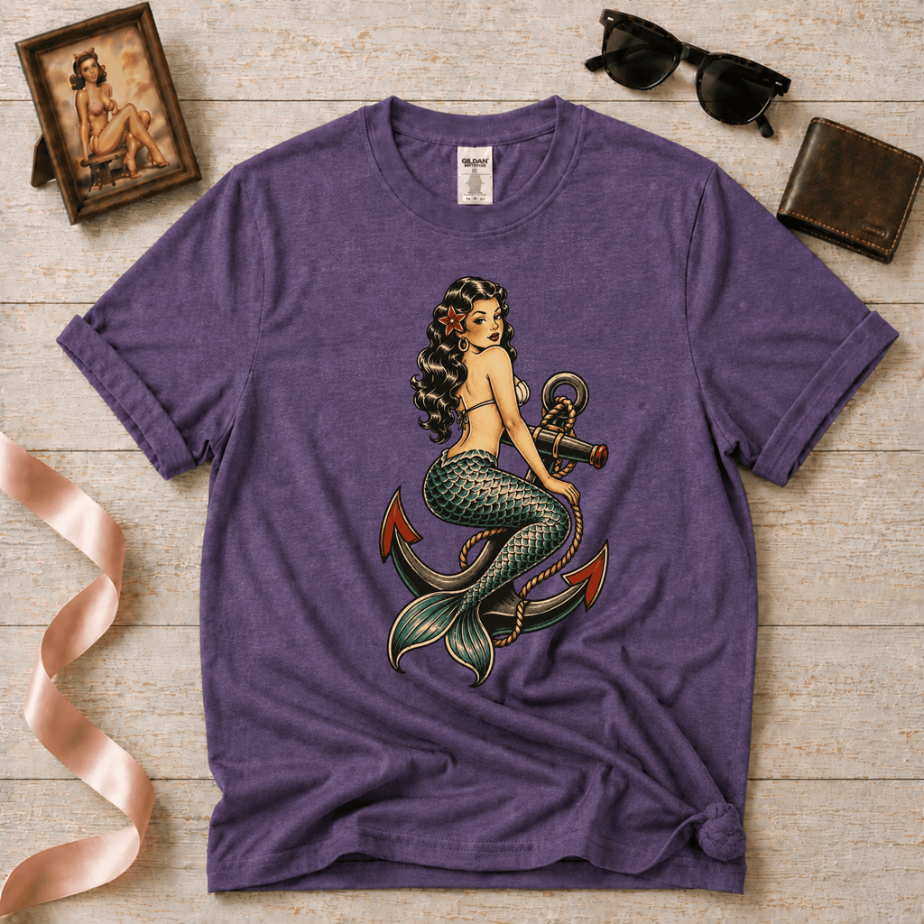 Mermaid Anchor | Vintage Mermaid Tattoo T-Shirt