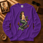 Mermaid Anchor | Vintage Mermaid Tattoo Long Sleeve Tee