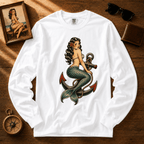 Mermaid Anchor | Vintage Mermaid Tattoo Long Sleeve Tee