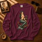 Mermaid Anchor | Vintage Mermaid Tattoo Long Sleeve Tee