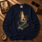 Mermaid Anchor | Vintage Mermaid Tattoo Long Sleeve Tee