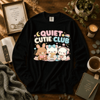 Cutie Club 2 introvert graphic long sleeve t-shirt in Black.