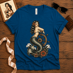 Ship Wheel Mermaid | Vintage Mermaid Pinup Graphic T-Shirt