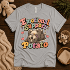 Emotional Support Potato cute animal graphic t-shirt cozy flat lay in athletic heather.