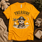 Treasure Hunter Club cute animal graphic t-shirt cozy flat lay in gold.