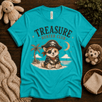 Treasure Hunter Club cute animal graphic t-shirt cozy flat lay in heather sea green.