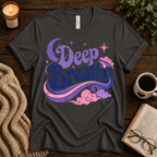Deep Breaths inspirational introvert graphic t-shirt cozy flat lay in asphalt.