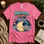 Mono State Of Mind funny introvert graphic t-shirt cozy flat lay in charity pink.