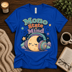 Mono State Of Mind funny introvert graphic t-shirt cozy flat lay in true royal.