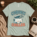 Chronic Chiller funny introvert graphic t-shirt cozy flat lay in mint.