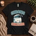 Chronic Chiller funny introvert graphic t-shirt cozy flat lay in vintage black.