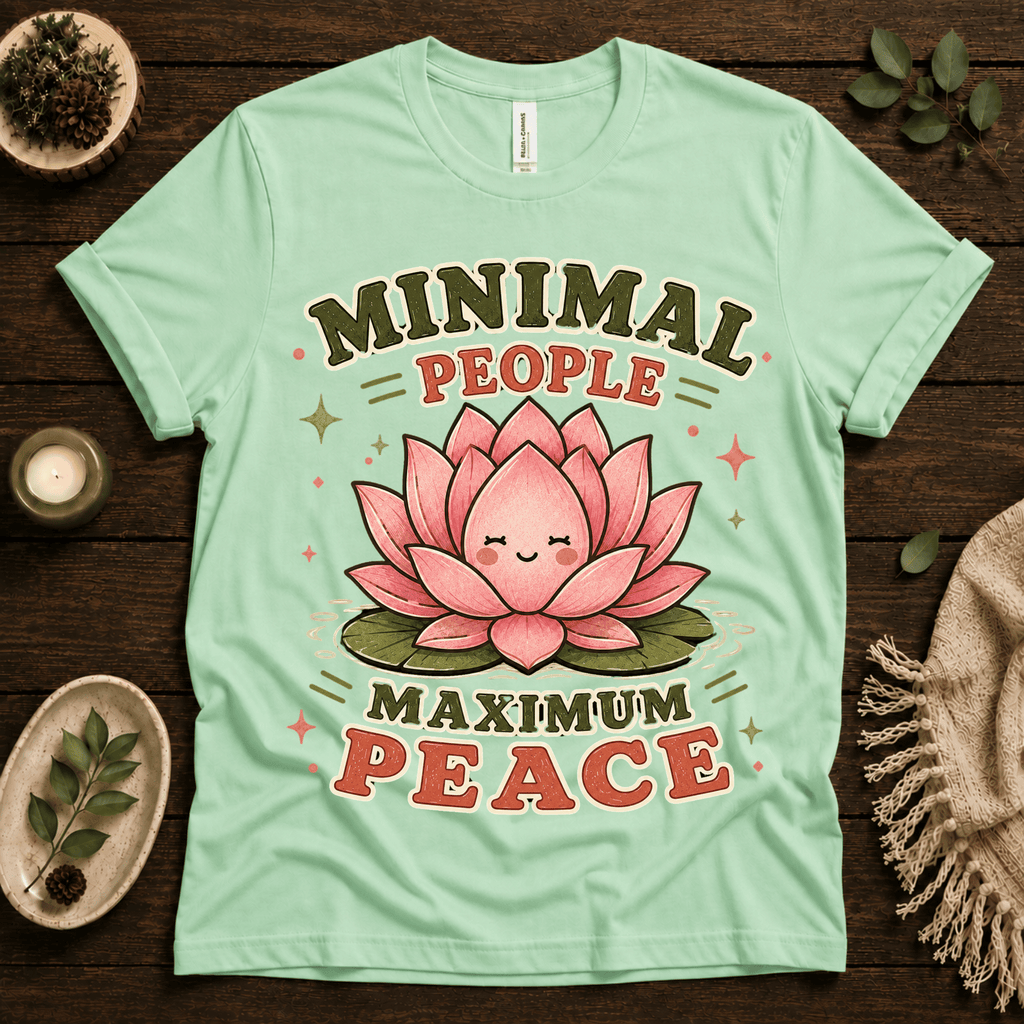 Minimal People funny plant graphic t-shirt cozy flat lay in mint.
