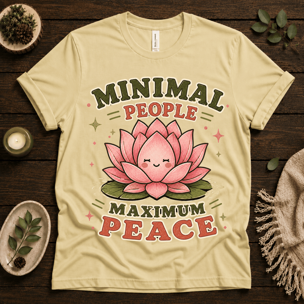 Minimal People funny plant graphic t-shirt cozy flat lay in natural.