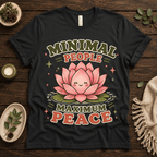 Minimal People funny plant graphic t-shirt cozy flat lay in vintage black.