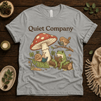 Quiet Company nature lover graphic t-shirt cozy flat lay in athletic heather.