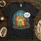 One With Nature funny nature graphic t-shirt cozy flat lay in vintage black.