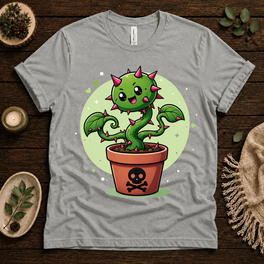 Poison Ivy funny plant graphic t-shirt cozy flat lay in athletic heather.