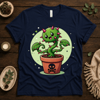 Poison Ivy funny plant graphic t-shirt cozy flat lay in navy.