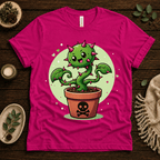 Poison Ivy funny plant graphic t-shirt cozy flat lay in charity pink.