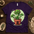 Poison Ivy funny plant graphic t-shirt cozy flat lay in team purple.