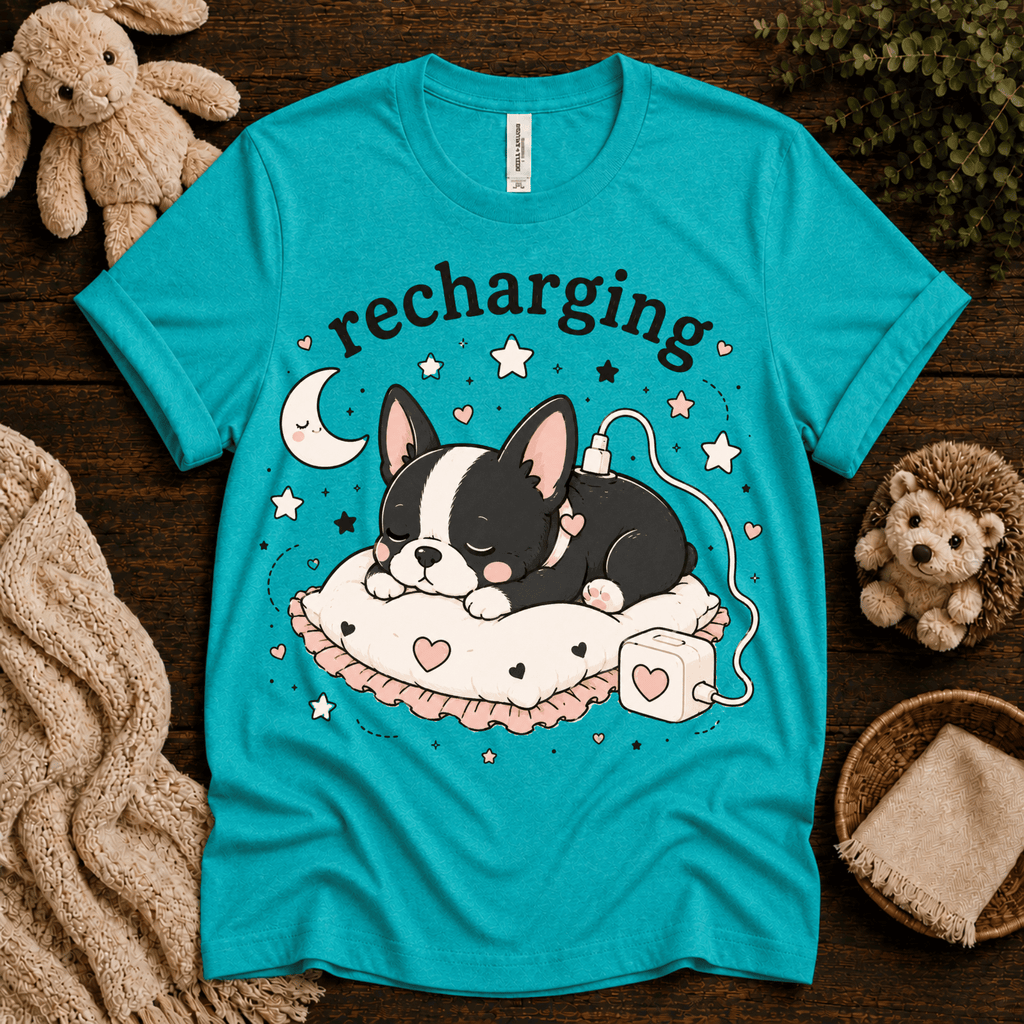 Recharging Boston | Cute Animal Graphic T-Shirt