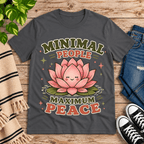 Minimal People cute nature graphic t-shirt cozy flat lay in asphalt.