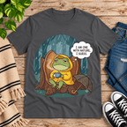 I Am One With Nature cute nature graphic t-shirt cozy flat lay in asphalt.