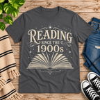 See Jane Read vintage book graphic t-shirt cozy flat lay in asphalt.