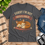 Not Available cute animal graphic t-shirt cozy flat lay in asphalt.