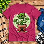 Poison Ivy cute plant graphic t-shirt cozy flat lay in berry.