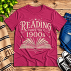 See Jane Read vintage book graphic t-shirt cozy flat lay in berry.