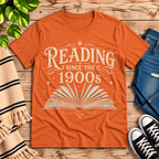 See Jane Read vintage book graphic t-shirt cozy flat lay in burnt orange.