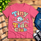 Tiny Tide Club cute animal graphic t-shirt cozy flat lay in charity pink.