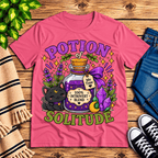 Potion Of Solitude cute celestial graphic t-shirt cozy flat lay in charity pink.