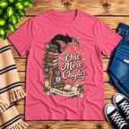 One More Chapter cute book graphic t-shirt cozy flat lay in charity pink.