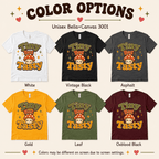 Tiny But Tasty color chart showing all color options available for this graphic t-shirt.
