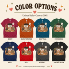 A color chart showing all the color options for Good Coffee cute coffee graphic t-shirt.