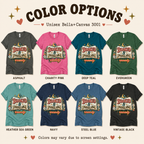 A color chart showing all the color options for Booked & Unbothered cute book graphic t-shirt.