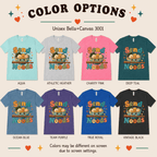 Send Noods color chart showing all color options available for this graphic t-shirt.