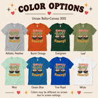 Small Roll Energy color chart showing all color options available for this graphic t-shirt.